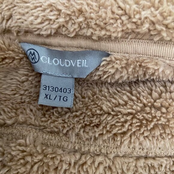 Cloudveil Unisex XL Tan teddy faux Sherpa Fleece Zip-Up Teddy Jacket Shaket cozy - Picture 8 of 14